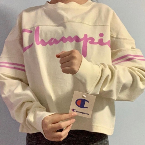 creme champion “jersey” long sleeve - Picture 2 of 3